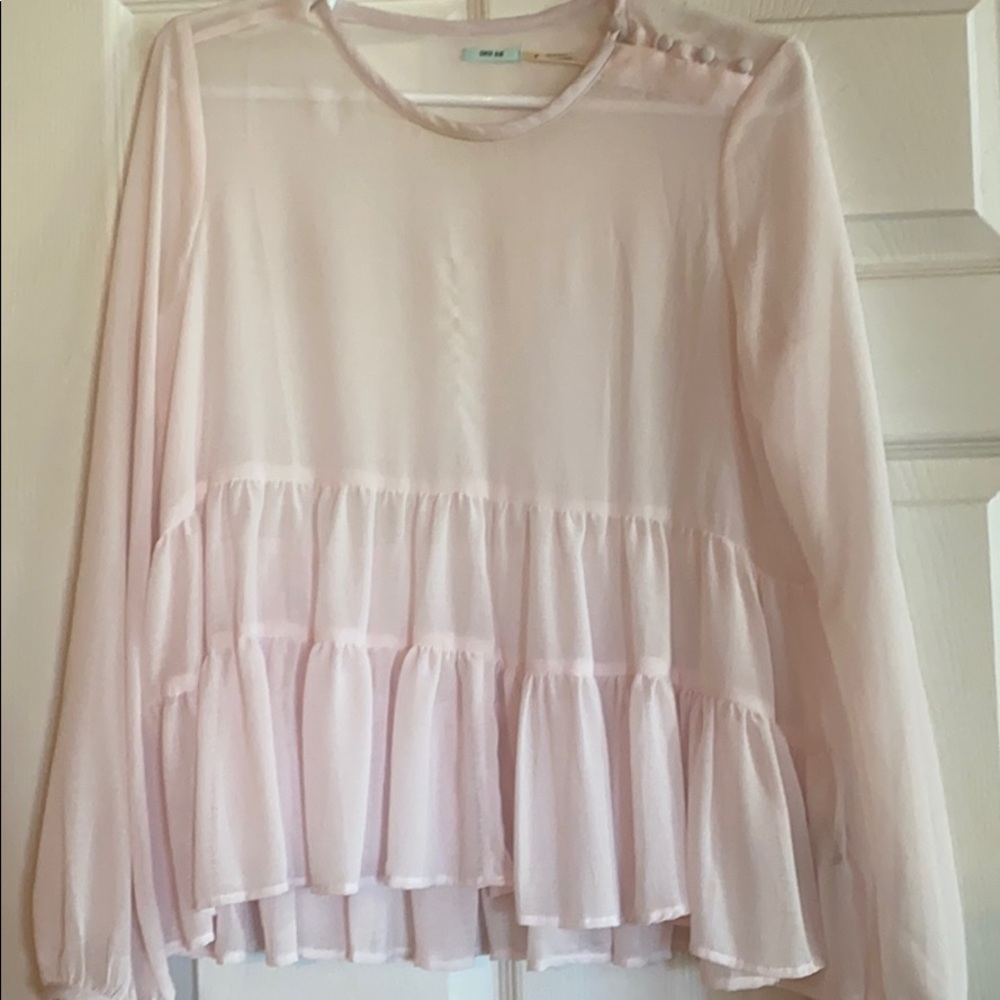 Long sleeve shear top